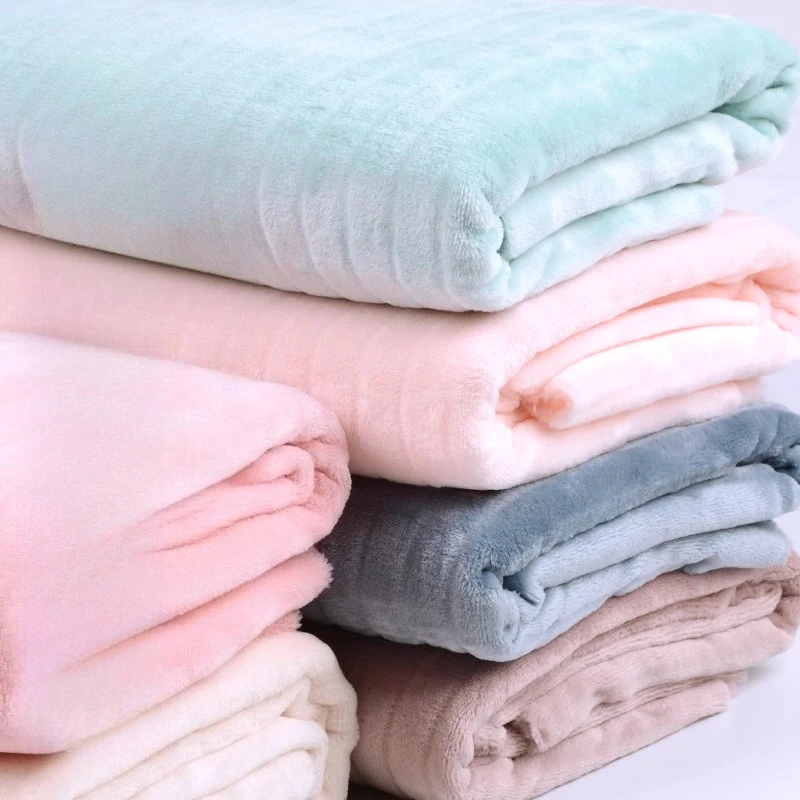 

Solid Color Double Sided Flannel Striped Autumn Winter Coral Fleece Plush Fabric for DIY Sewing Sleepwear Blanket, Home Clothing