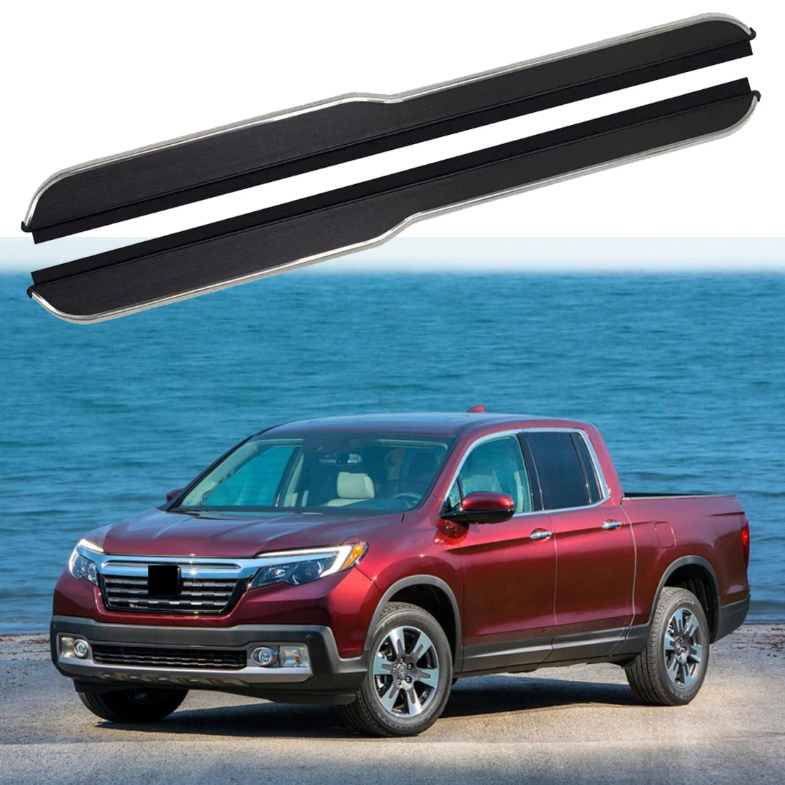 2PCS Side Step fits for Honda Ridgeline 2017 2018 2019 2020 2021 2022 2023 2024 Running Board Nerf Bars Stairs Aluminium Pedal