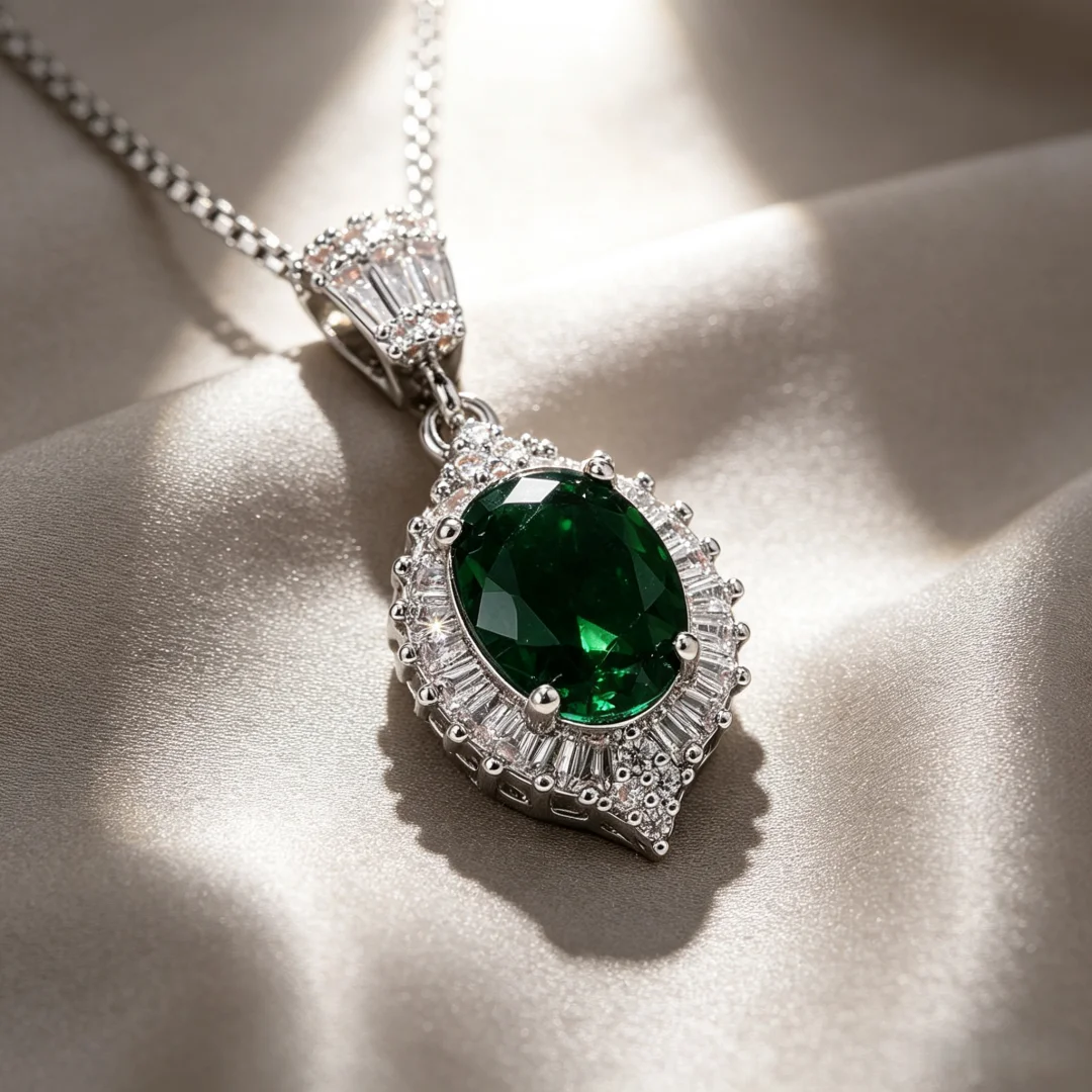 925 Sterling Silver Light Luxury Fashion Retro Elegant Zircon Inlaid Necklace for Women, Engagement & Dinner Style