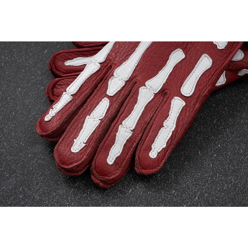 قفازات جلدية للدراجات النارية مع هيكل عظمي غير قابل للانزلاق، بطانة دافئة للرجال - مثالية لركوب الدراجات في الشتاء وركوب الدراجات