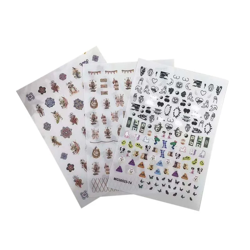 Japanese Style Fashion New Arrival Nail Stickers Mixed Patterns Nail Decals Nail Art Manicure Women Beauty Care Party Gifts