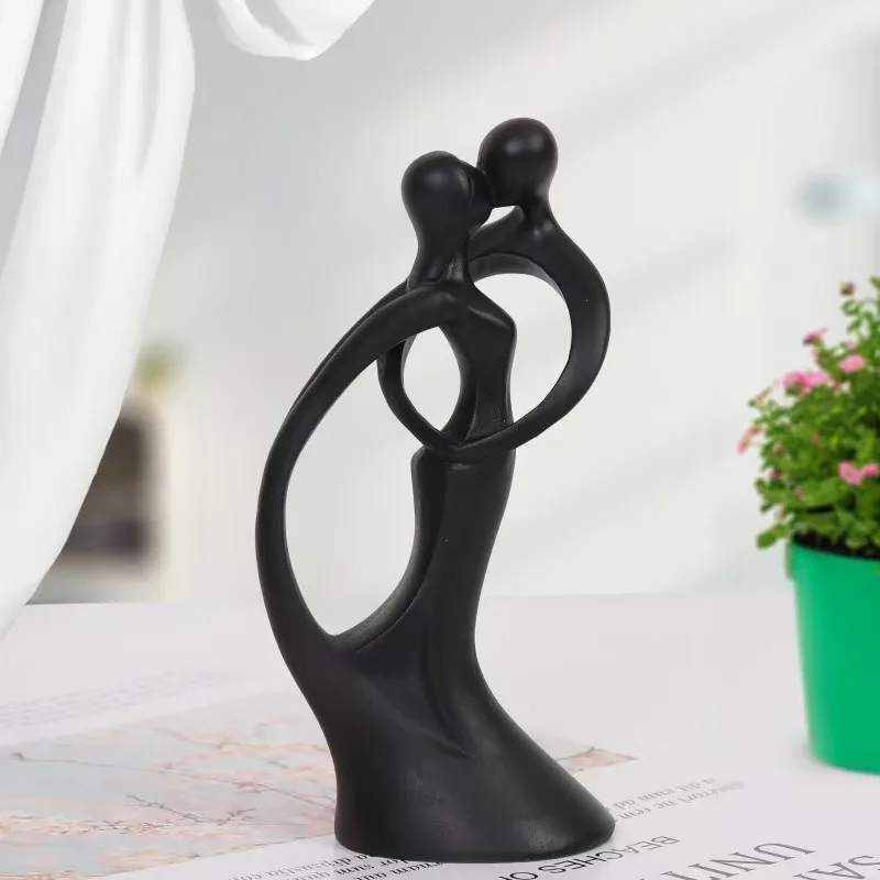 Creative modern minimalist abstract couple character ornaments, living room wine cabinet home accessories Valentine's Day