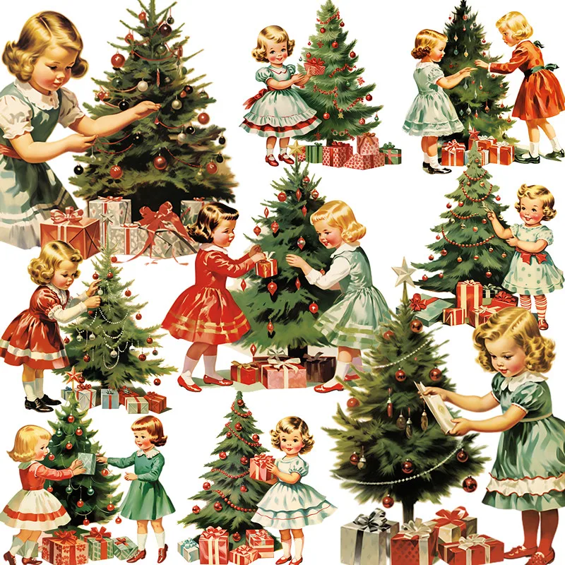 Christmas Tree and Children Stickers Crafts And Scrapbooking stickers kids toys book Decorative sticker DIY Stationery