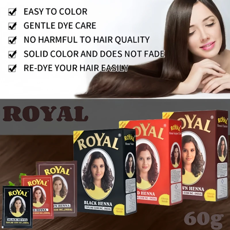 Organic HENNA Plant Hair Dye Black Brown Covering White Hair Nourishing Natural Gloss Hair Care 6 x 10g/box