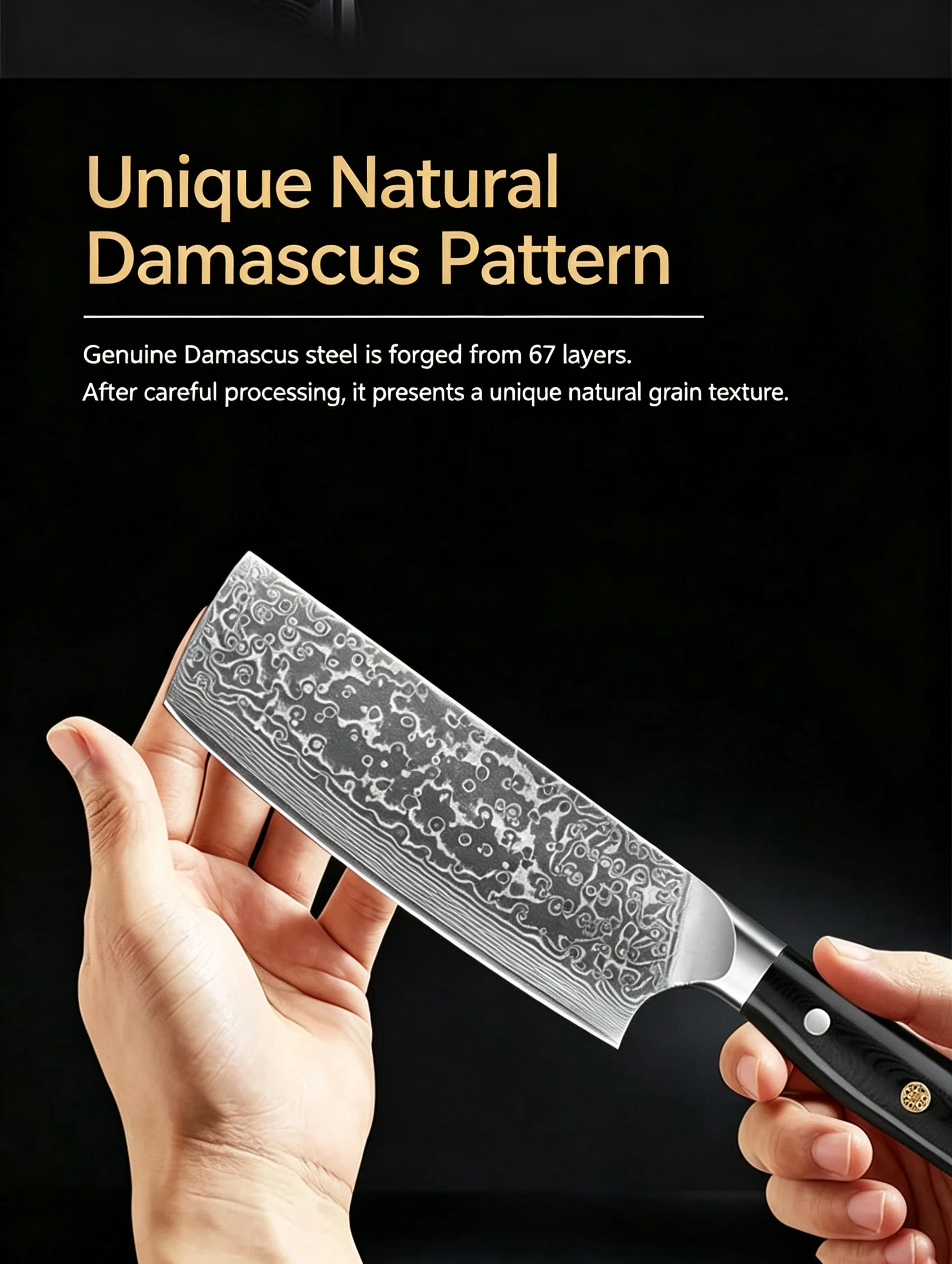WILDMOK 7 Inch Japanese Nakiri Vegetable Knife VG10 Damascus Steel Full Tang G10 Handle Sharp Kitchen Cutting Knife for Gift