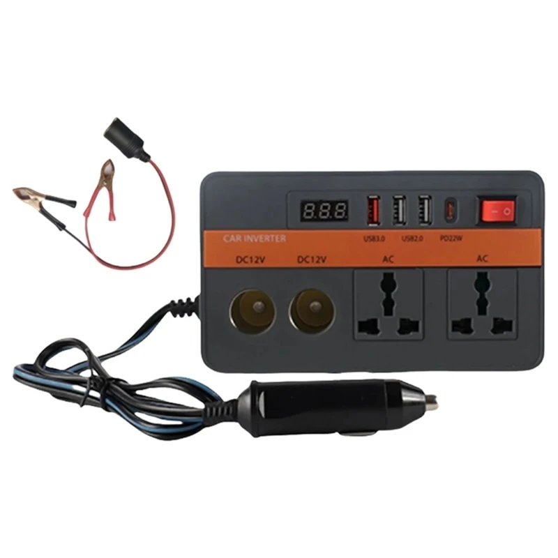 D8KE Purpose 12V Car Converts To 220V Alternating Pressure Detection System 300W Top Capacity For Electronics Emergency Power