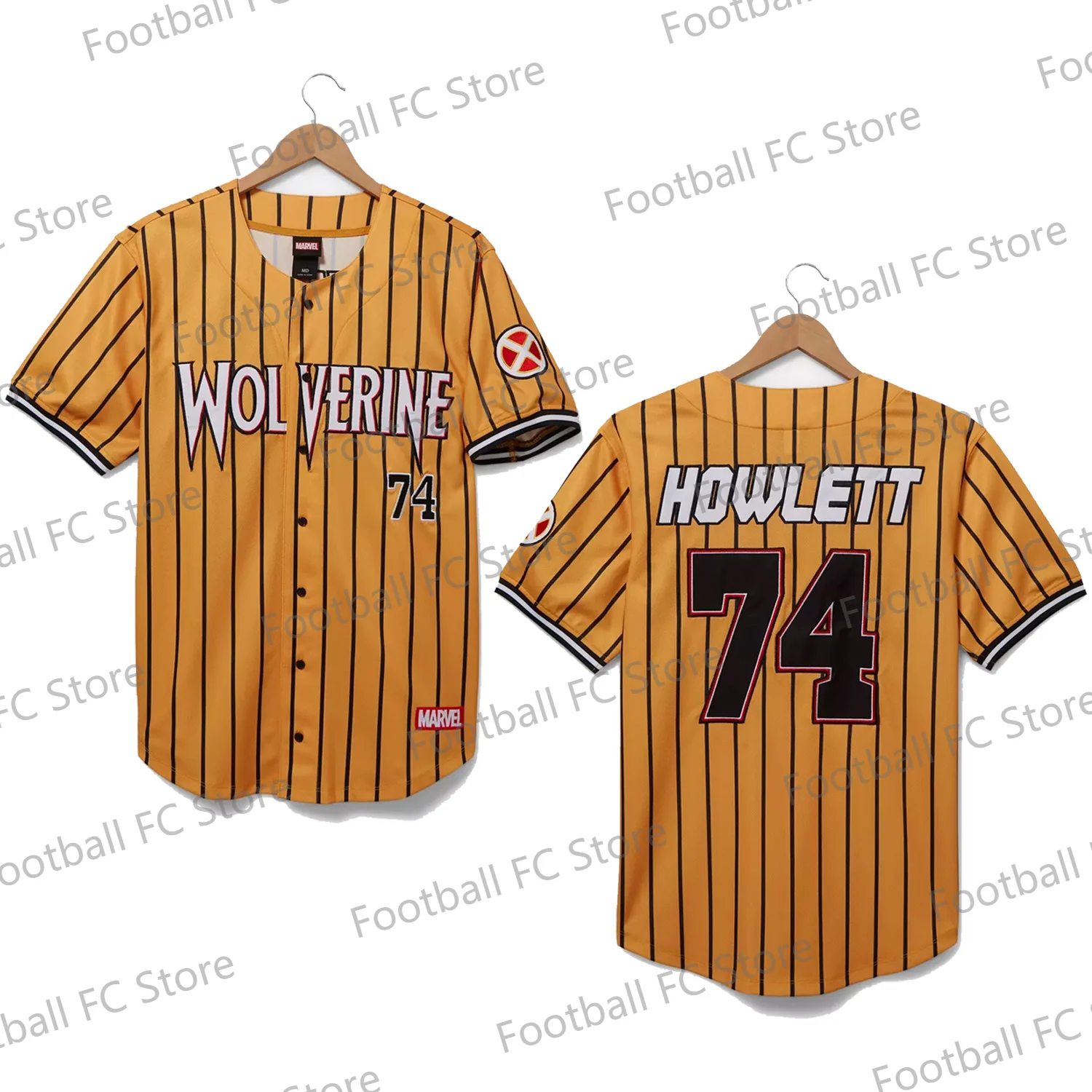 2024 New Marvel X-Men Wolverine Howlett Striped Baseball Jersey  vintage Classic Cartoon Anime Short Sleeve Tops For Adult/Kids