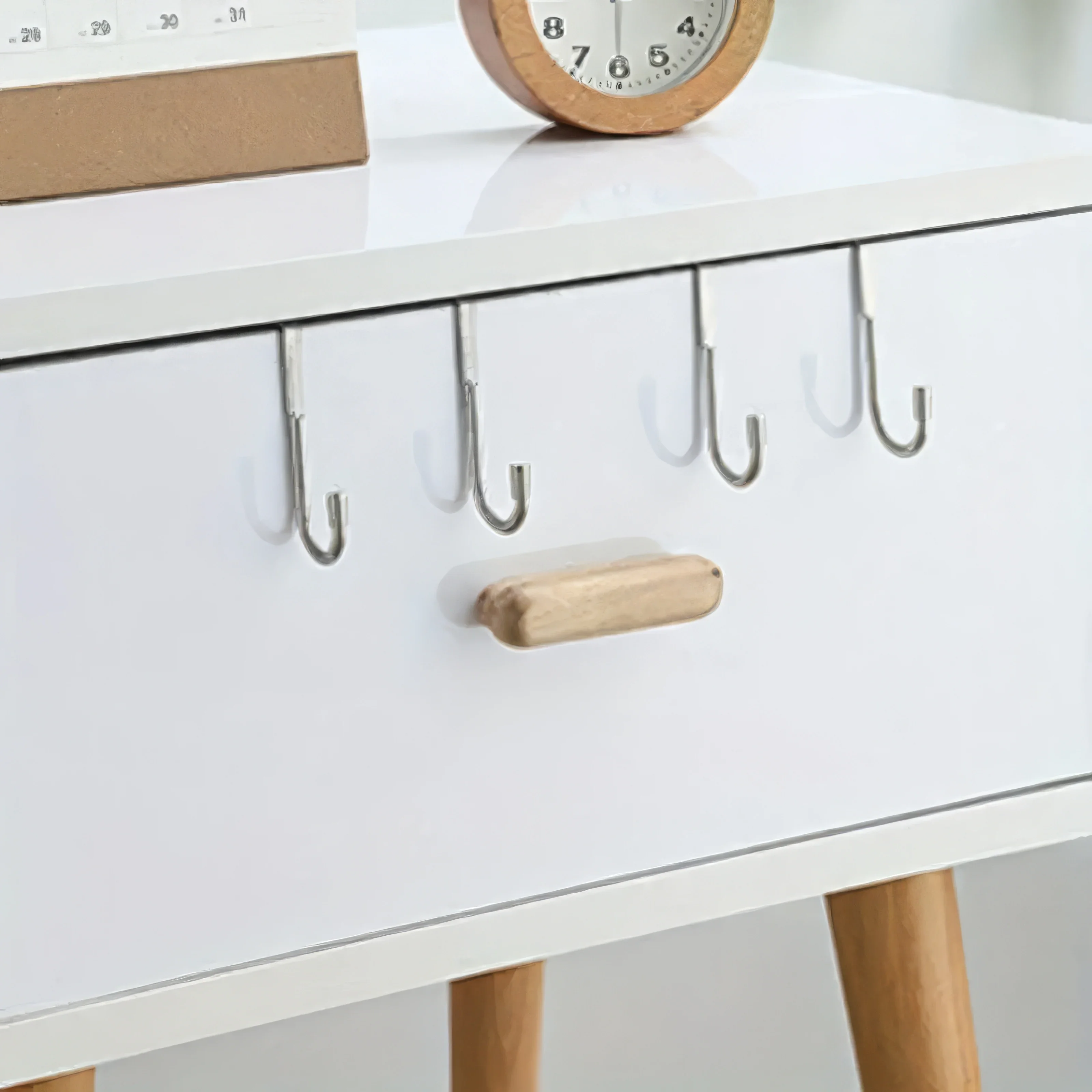 1 Piece of Metal Traceless Silver Hook, No Need for Screws/adhesives, Curved Design, Easy To Install, Suitable for Wardrobes - Detail 1