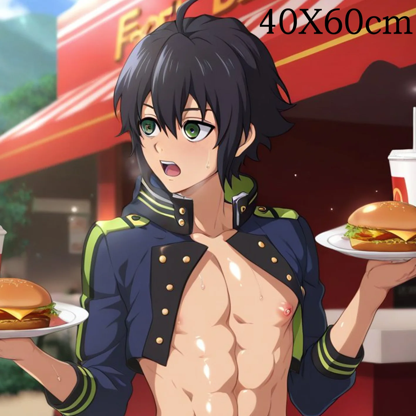Dakimakura Anime Hyakuya Yuichiro Pillow Cover Sofa Cushion Double-side Print Throw Pillow Case 40X60cm