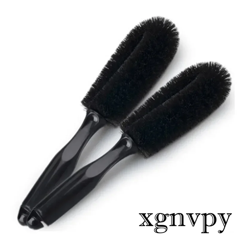 Xgnvpy High density car wheel brush Car wash supplies 27cm clean steel ring dead Angle dirt tire cleaning brush