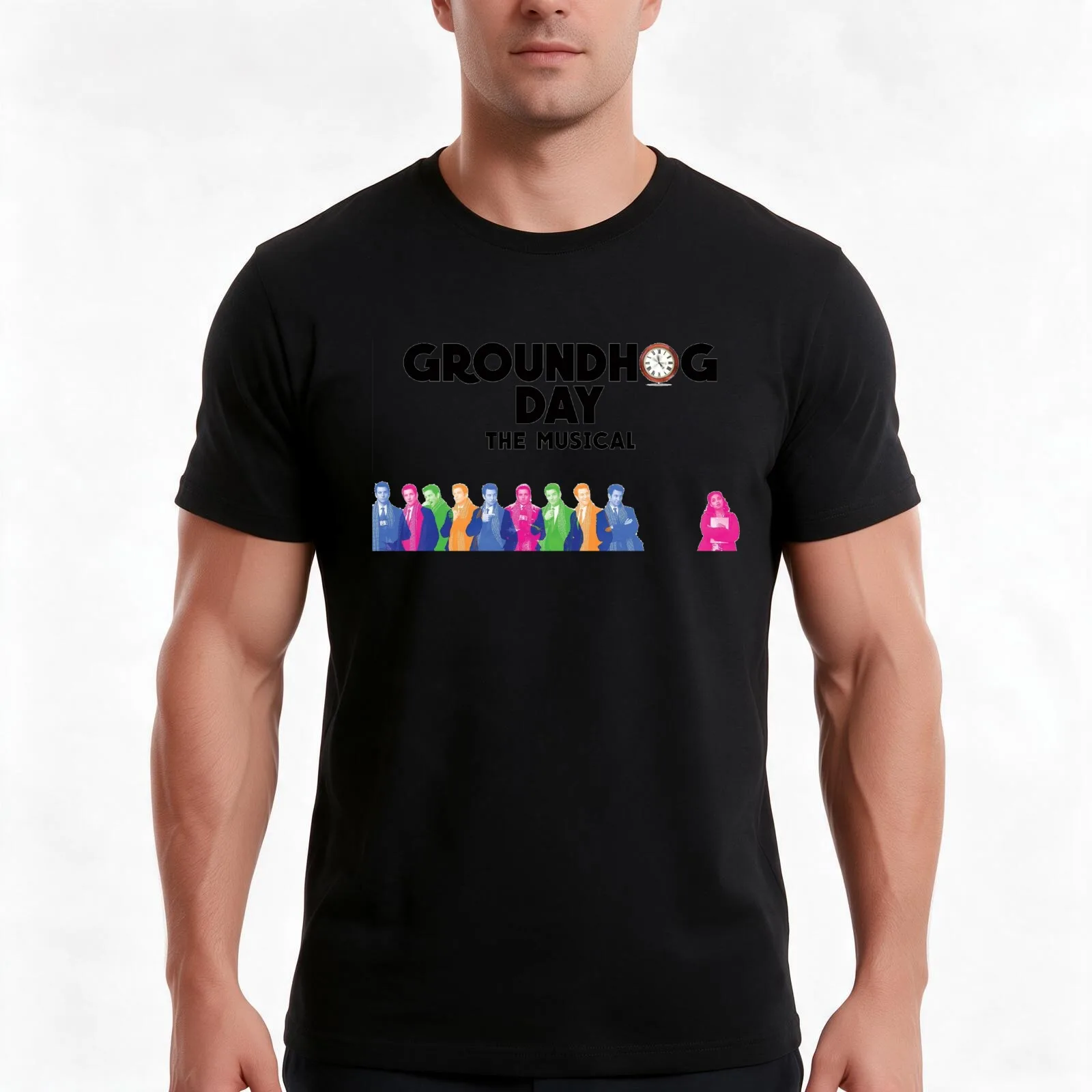 Groundhog Day The Musical T-Shirt, Summer Casual Cotton Tee, Oversized Streetwear Tops, Vintage Graphic Print, Unisex Men Women