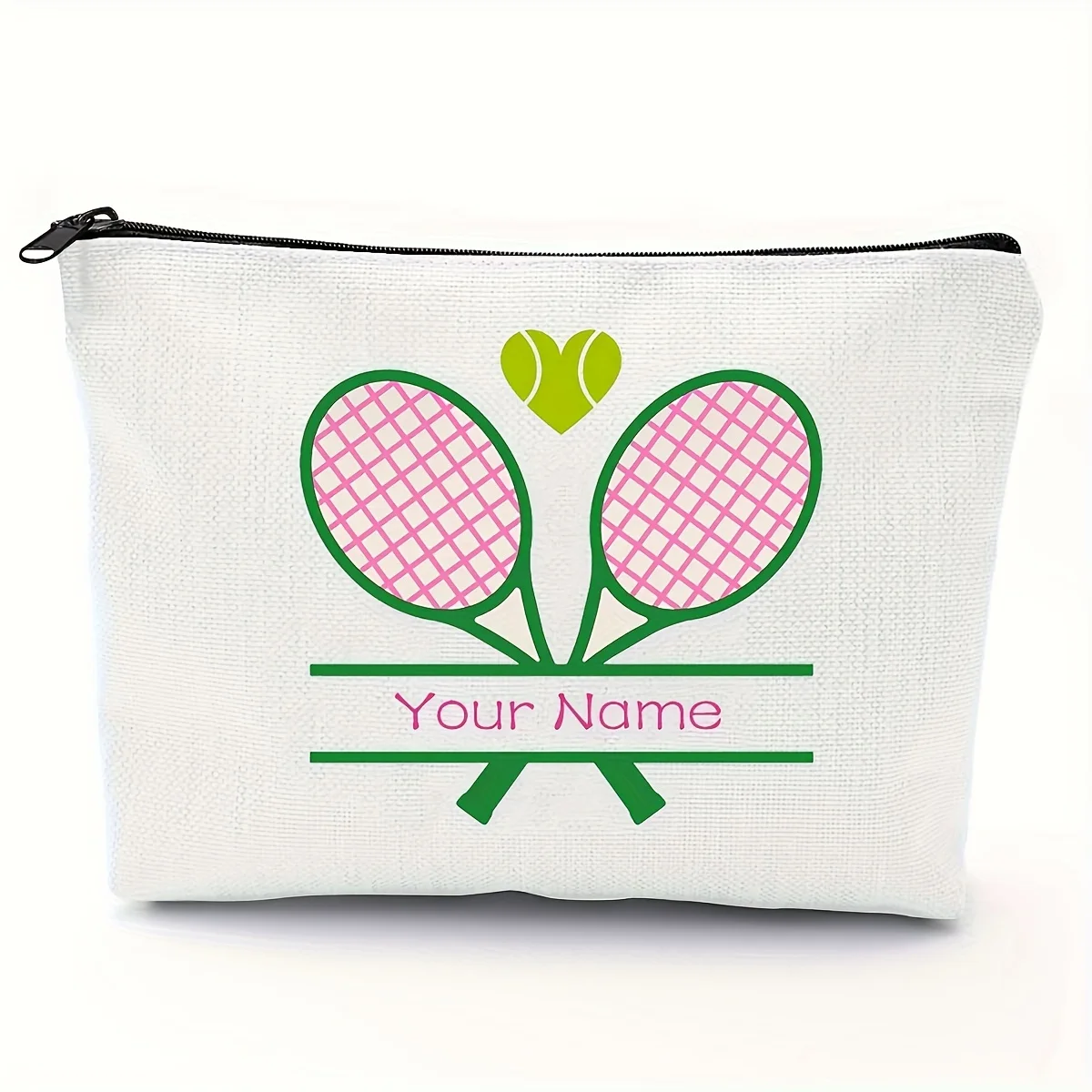 Custom Tennis Gift Makeup Bag with Zipper Storage Tote Bag Portable Travel Toiletry Organizer for Women and Friends Bags