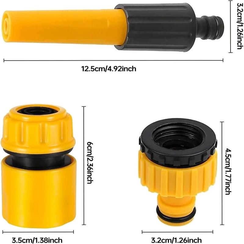 Direct Injection Garden Water Gun Nozzle,Garden Hose Connectors Set for Watering Plants Shower Pet Car Washing