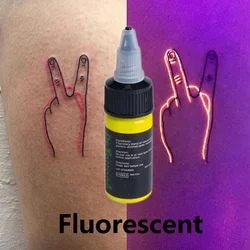 UV Tattoo Inks Pigment 8 Colors Professional Semi-Permanent Microblading Easy Coloring Body 15ML Purple Light Fluorescent Tattoo