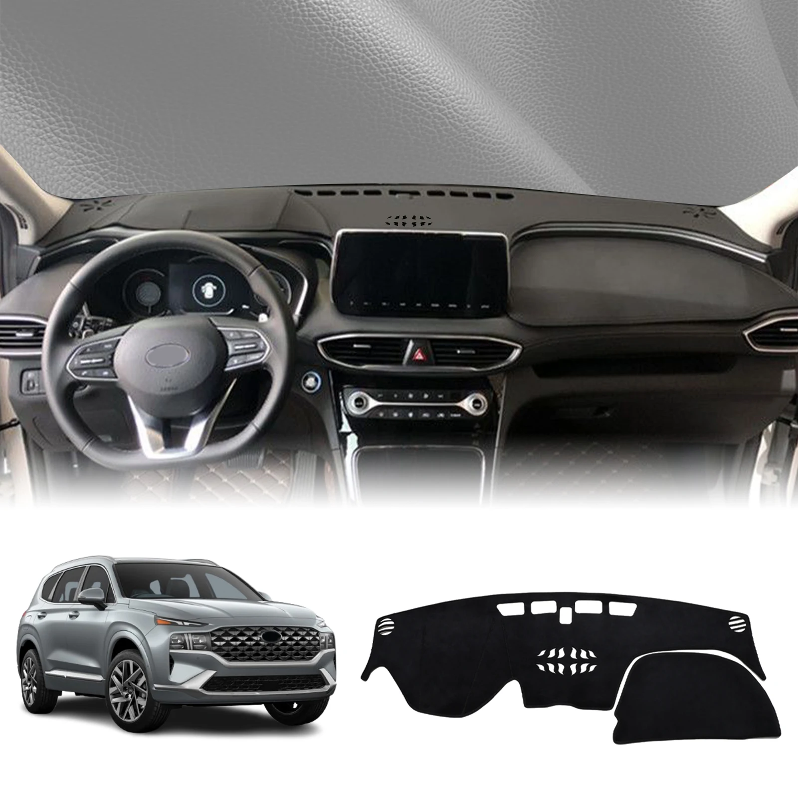 

fit for Hyundai Santa Fe Santafe 2019 2020-2023 Dashmat Dashboard Cover Pad DashMat Sunshade Protective Carpet Car Accessories