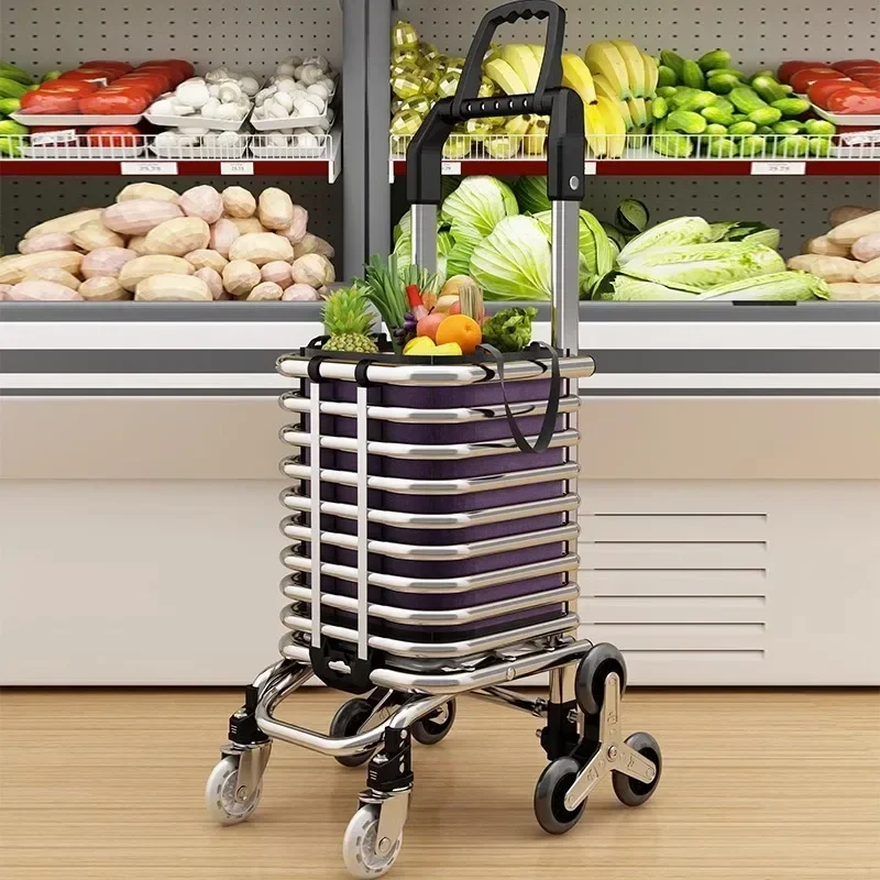 

Vegetable Shopping Cart, Household Portable Foldable Hand Cart, Elderly Small Cart, Supermarket Shopping,portable Cart