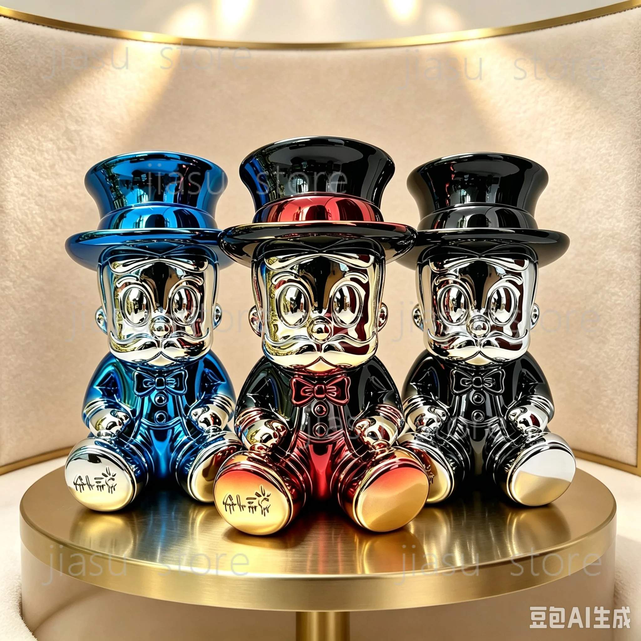 Trendy Rich‑Man Figurine Sculpture Modern Minimal Luxury Desktop Ornament Soft Decor for Showroom Hotel Living Room Home