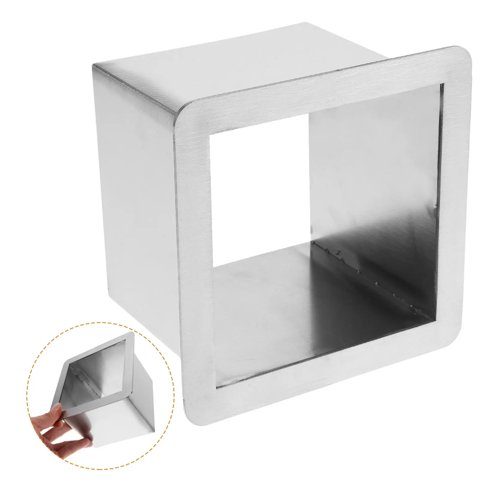 

Stainless Steel Counter Built-in Trash Chute Grommet Square Drop-in Kitchen Countertop Waste Chute Easy Clean Rustproof