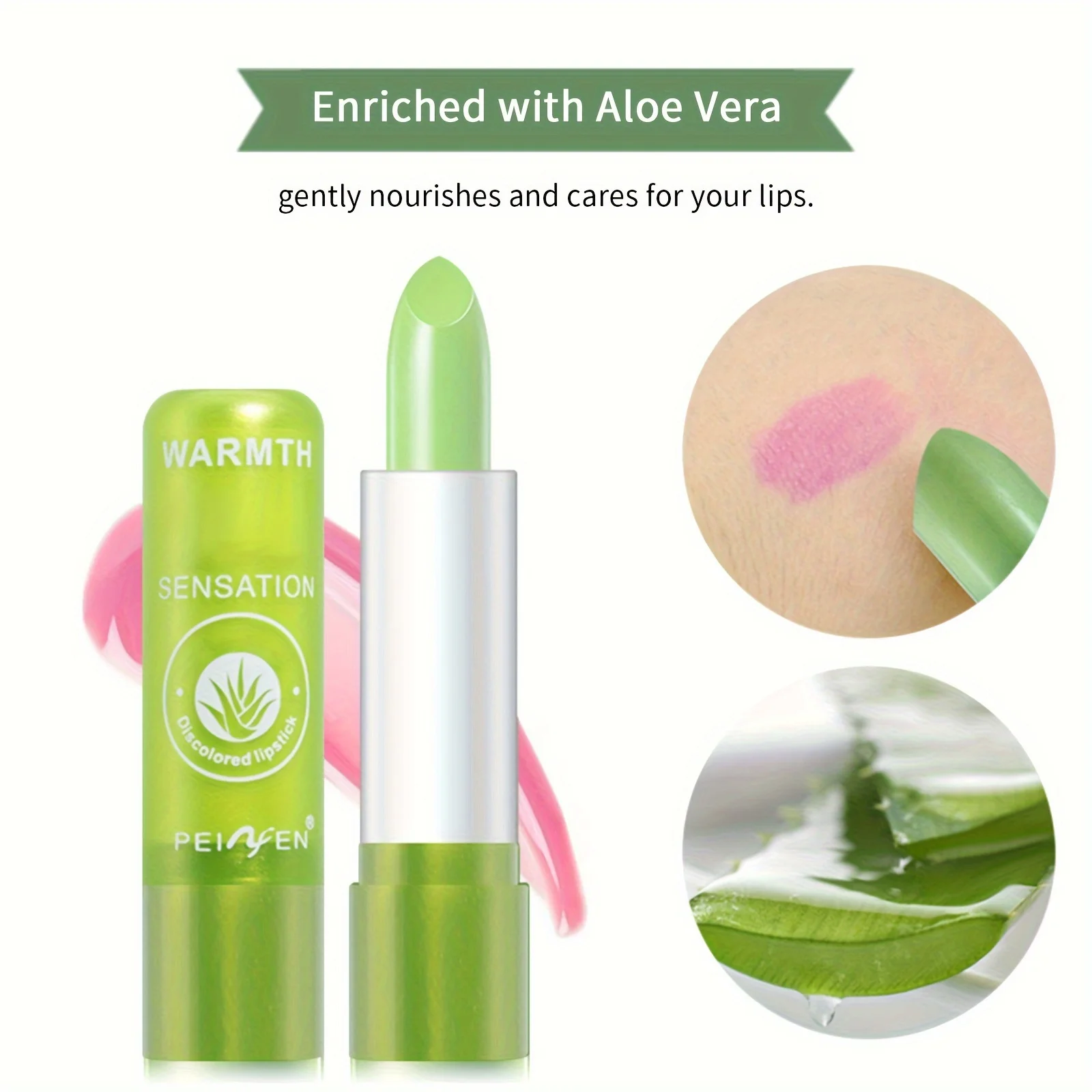 12PCS Aloe Extract Lip Balm, Color-changing Lip Balm,Long-lasting and Moisturizing Lipstick For Valentine\'s Day And FestivalGift