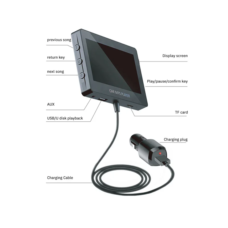 Auto Bluetooth MP5-Player 4,3 Zoll Großbild-Auto MP5-Wählanruf TF-Karte USB-Wiedergabe Navigation Rundfunk