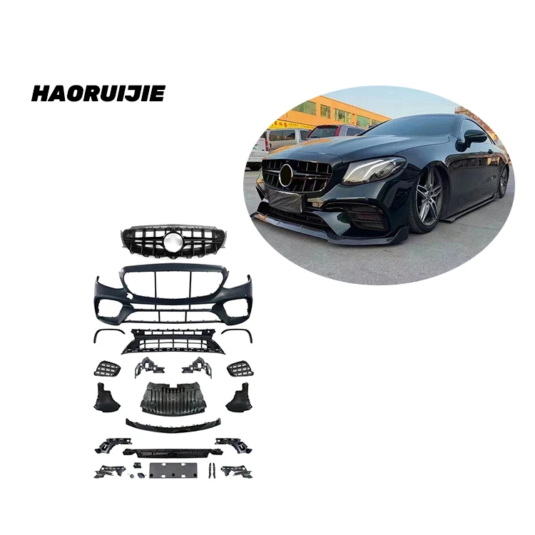 w213 bodykit for  E-Class Sports E63S W213 Modified E63 Front Bar Encircle AMG Rear lip four out tail throat kit