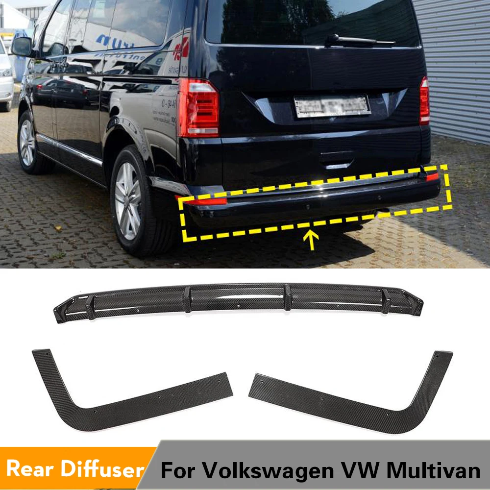 

Carbon Fiber Car Rear Bumper Diffuser Lip Spoiler for Volkswagen VW Multivan 2015 - 2019 Rear Bumper Diffuser Lip Spoiler Guard