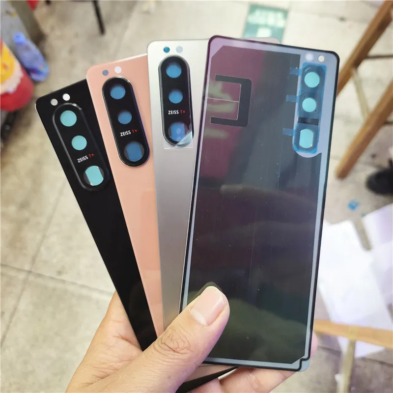 A+++ Battery Back Cover Rear Door for Sony Xperia 5 III Housing Case Parts with Camera Lens