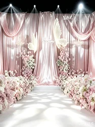 Liquid Satin Fabric Thickened Crystal Satin Natural Reflective Wedding Dress Cloth Decorative Background Designer Clothing