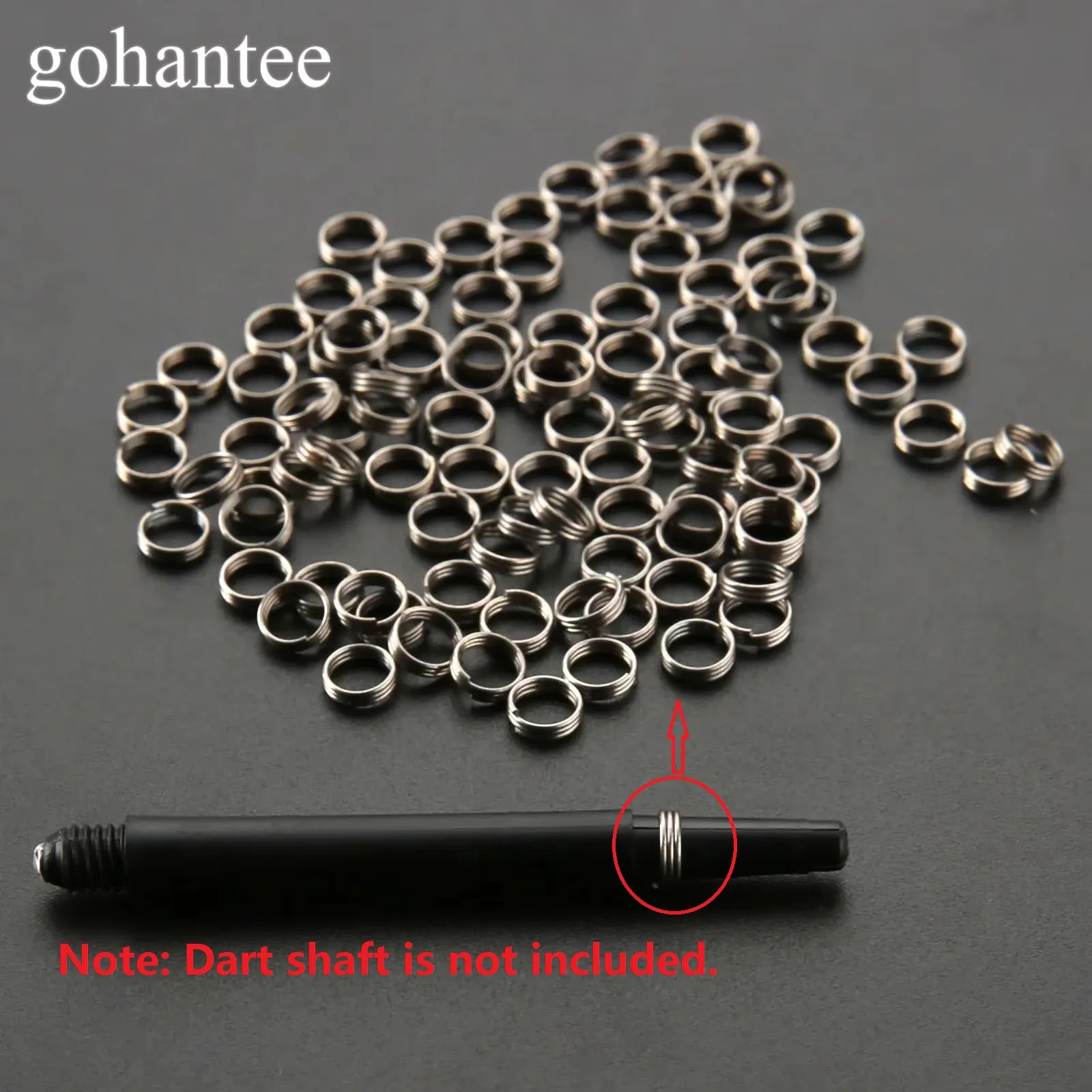 50Pcs/Bag Stainless Steel Silver Dart Shaft Rings Professional Dart Accessories Dart Shaft Steel Ring for Nylon Darts Shafts