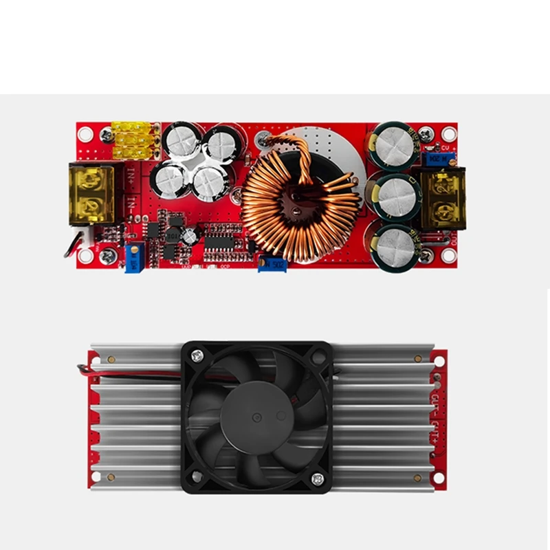 1500W DC-DC Booster Tech 30A Réglable Tension Constante Et Courant Panneau D'alimentation De Véhicule Électrique + Ventilateur 12-48V À 24-72V