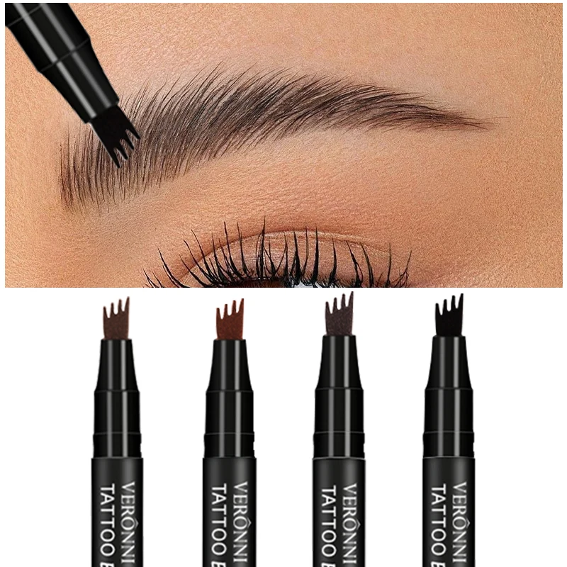 4 Point Eyebrow Pencil Waterproof Liquid Eyebrow Pen Makeup Long Lasting Cosmetic Microblade Brow Pencil