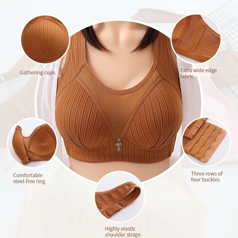 Copo fino sem anel de aço Push Up Bra para mulheres, roupa interior macia e amigável, tamanho grande, Bralette sexy, novo