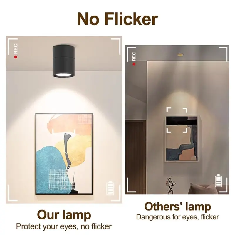 A03F-Foldable Led Downlight Tri Color Spot Light Mounted Ceiling Lamp For Indoor Lighting For Living Room Bedroom