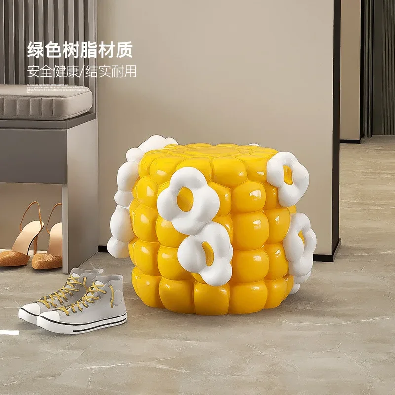 Creative Corn Shoe Changing Stool Floor-standing Ornaments Home Living Room Sofa Side Table Decoration Bedroom Bedside Table