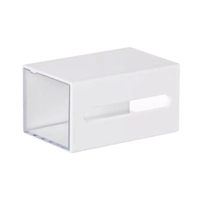 1/2 Pcs Plastic Drawer Style Punch Free Bidirectional Storage Box For Makeup Remover Cotton Hair Clips And Cotton Swab Storage