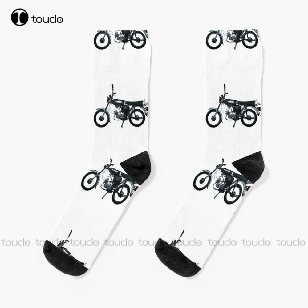 Motorcycle Moped Two-Stroke Simson S51 Design Socks Womens Boot Socks 360° Digital Print Comfortable Best Girls Sports Funny