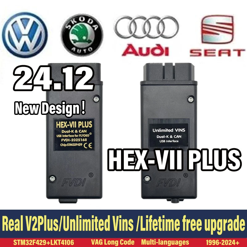 FLY-V2 PLUS  Unlimits VINs  Online VAG HEX V2 Plus Hardware Usb Interface For VAG COM Diagnostic Coding VCDS-PLUS