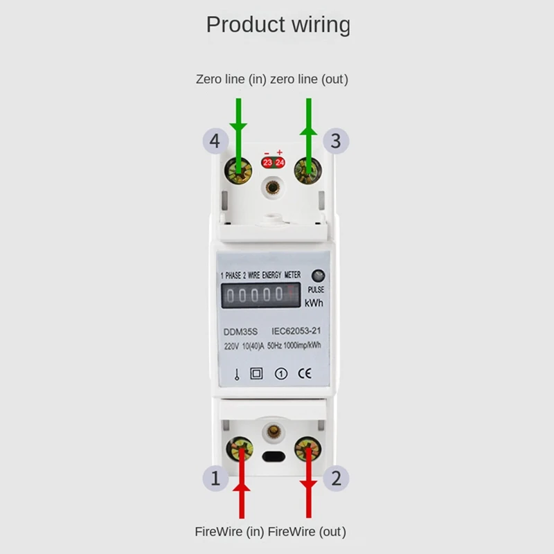 Single Phase Two Wire 220V 10-40A Energy Meter Kwh Counter Consumption Analog Electricity Wattmeter Household Din Rail