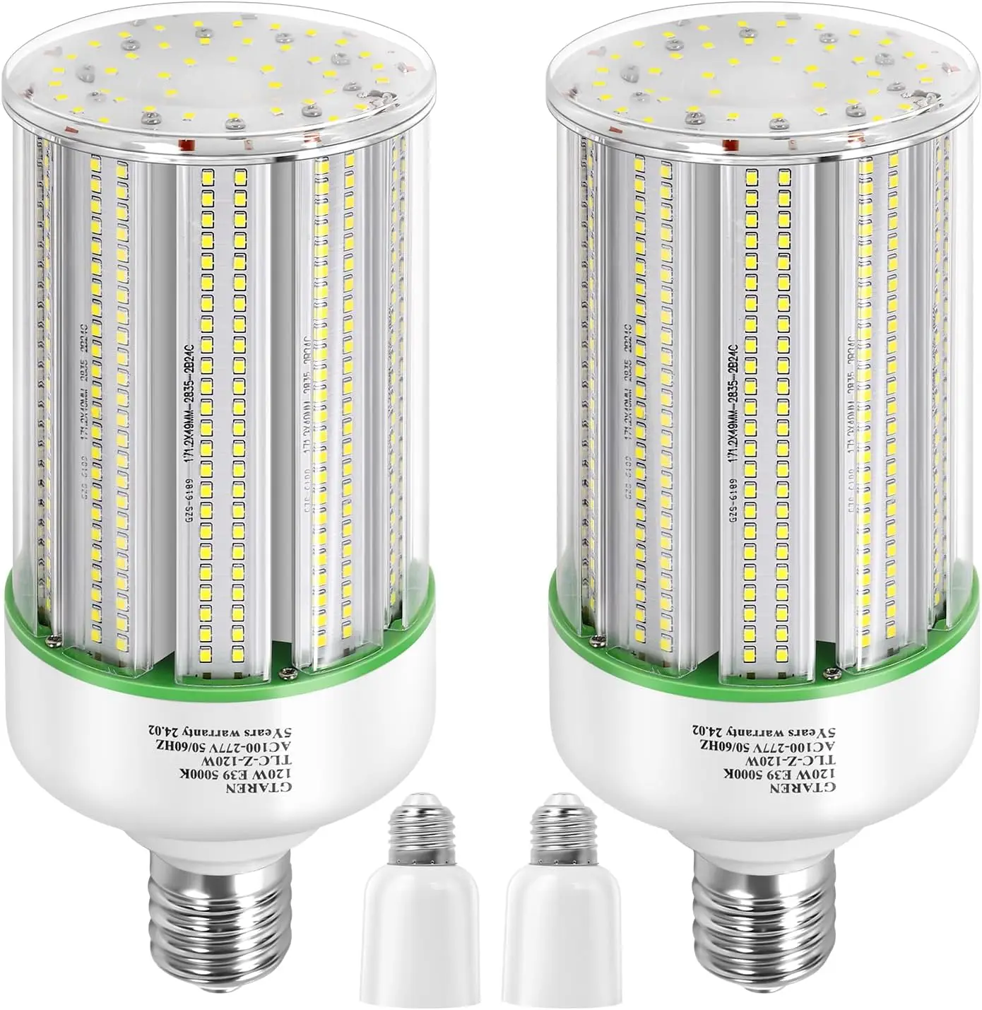 

120W LED Corn Light Bulb 2pack LED Replacement Metal Halide HPS CFL 500 Watt HID Lamp 5000K E39 Mogul Base LED Corn Lamp