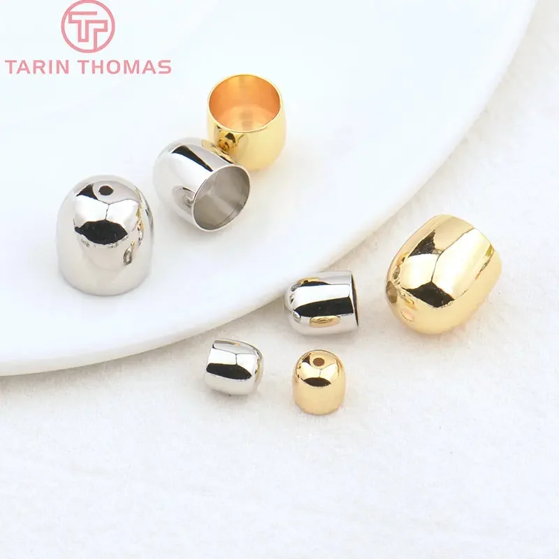 

(3487)12PCS 6MM 8MM 10MM 11MM 24K Gold Color Brass Bead Caps Charms Connector High Quality Diy Jewelry Findings Accessories