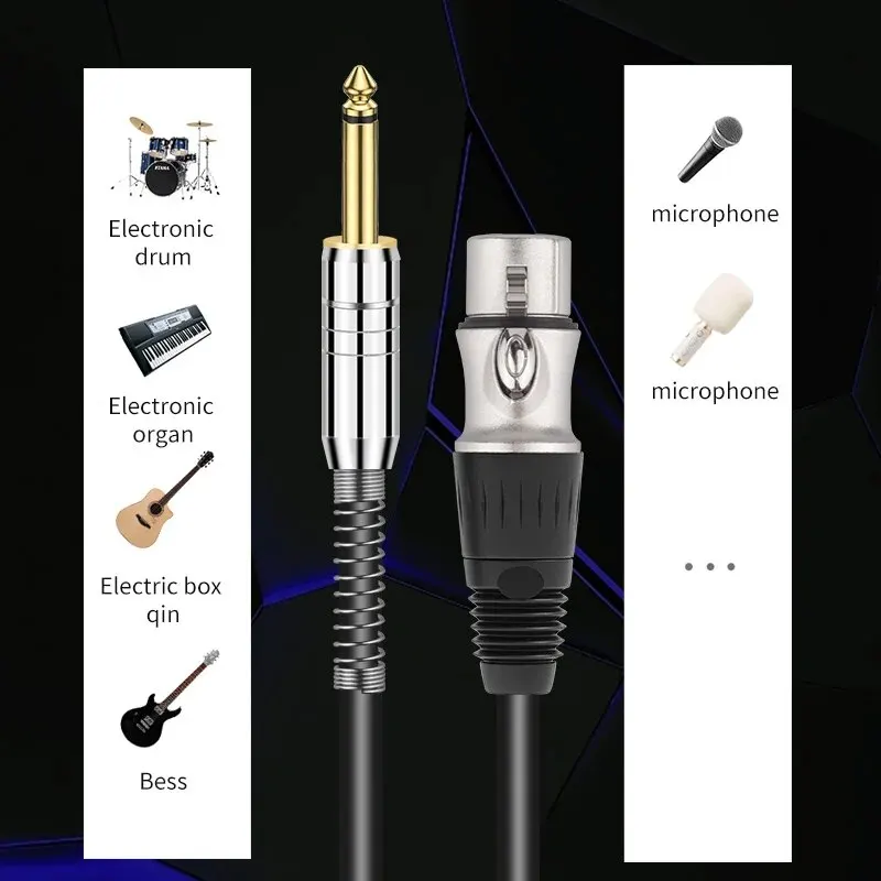 YYTCG 6.5 to XLR Balanced Analog Cable 3 Pin Male to Female For Microphone Amplifier Mixer XLR to 6.5mm Pure Copper Audio Wire