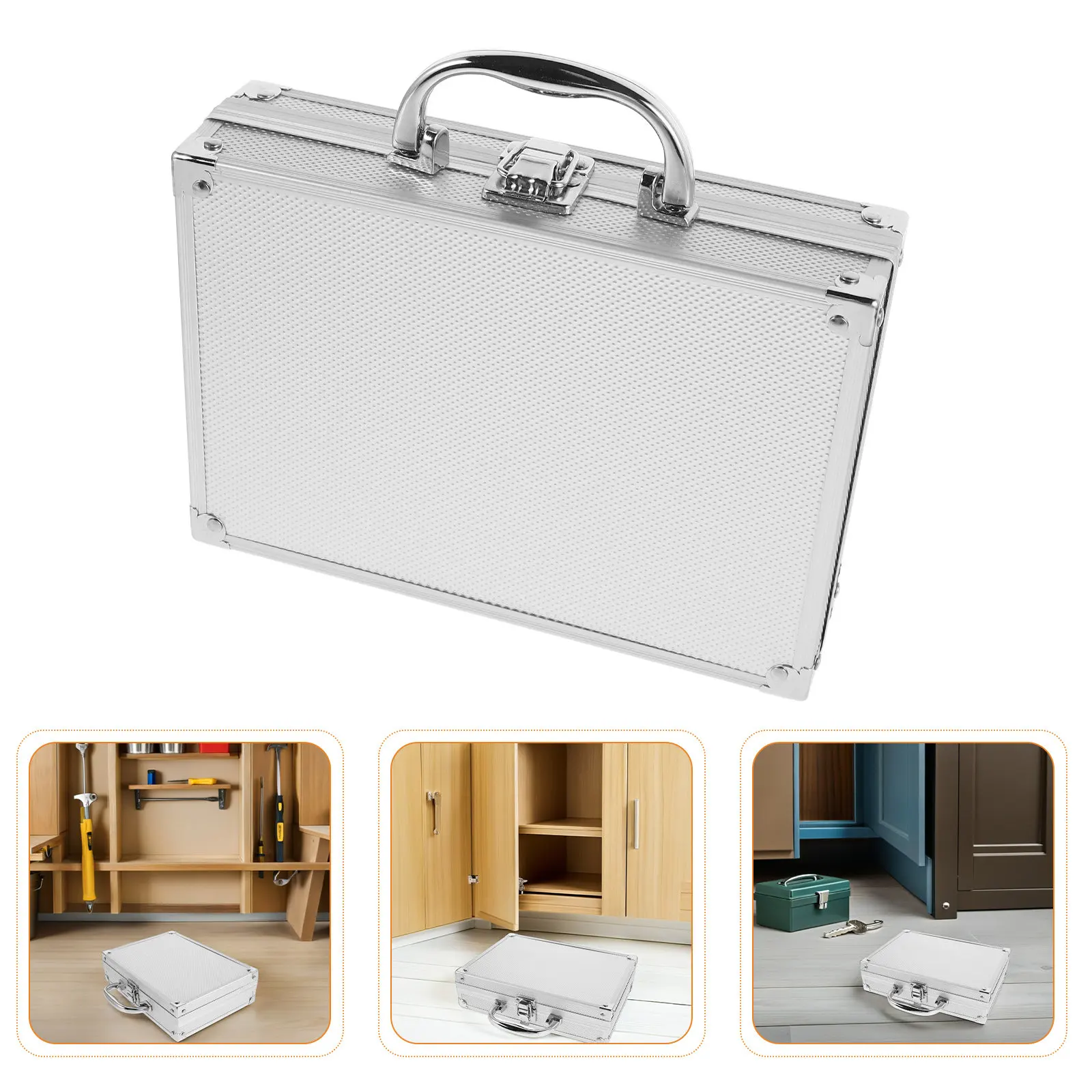 

Aluminum Alloy Toolbox 25.5x18.5x6.5cm Shockproof Lockable Portable Tool Organizer Heavy Duty Travel Case for Tools Instruments