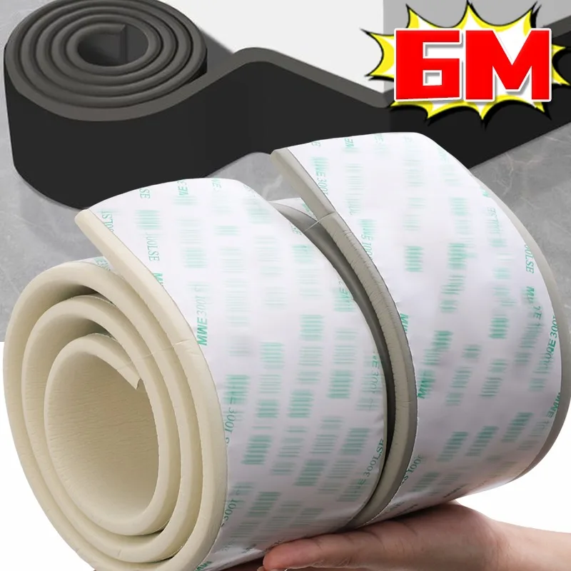 

6-1M 3D Wall Trim Line Waterproof Enclosure Self Adhesive Skirting Line Thickened Anti-collision Sticker Decor Wall Corner Lines