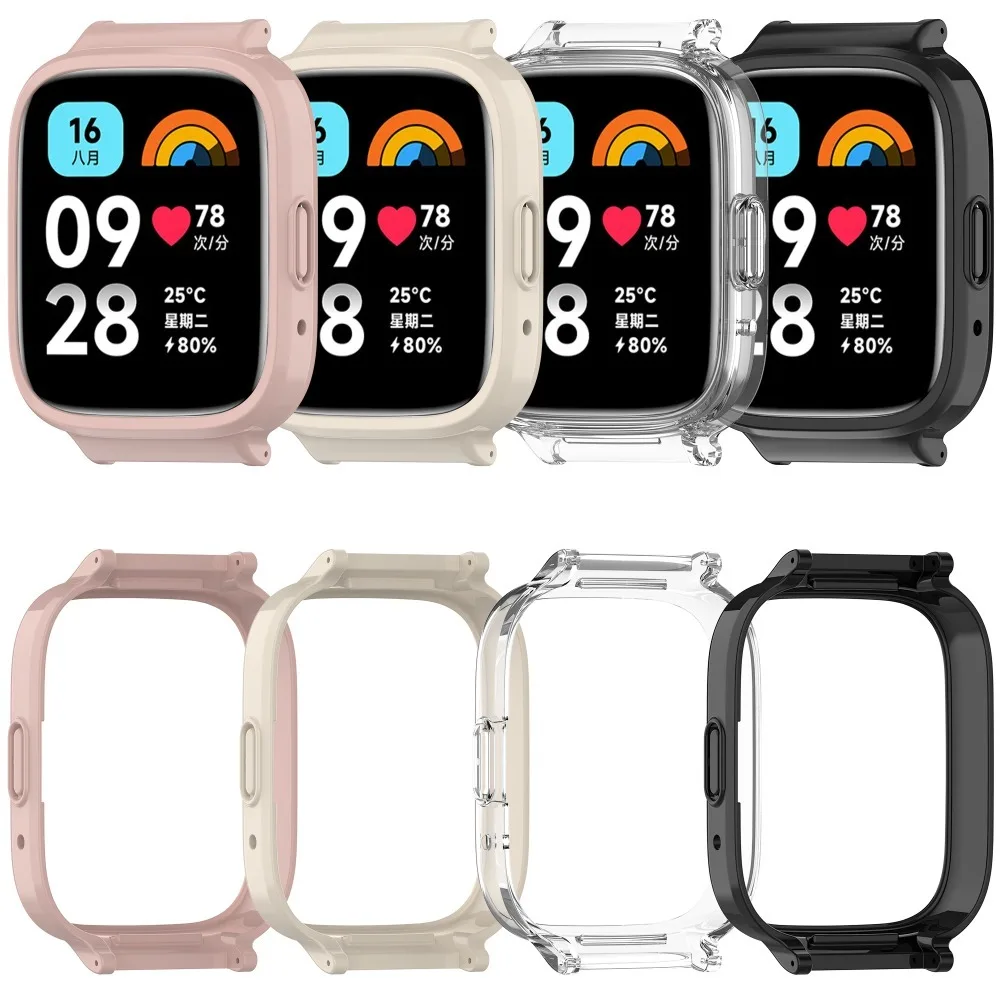 PC Watch Protective Case Half Pack Hollowed Out Watch Case Fall Prevention for Redmi Watch3 /Watch3 Active/Watch3 lite