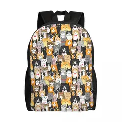 Custom Cute Cats Pattern Animal Pet Backpacks for Men Women School College Student Bookbag Fits 15 Inch Laptop Bags