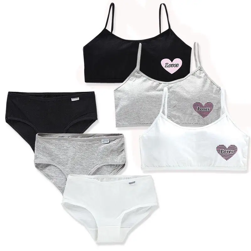 

Girls' Bra Vest Underwear During Puberty Girls' Underwear Set Cotton Comfortable Bra Children's 8-14 Years