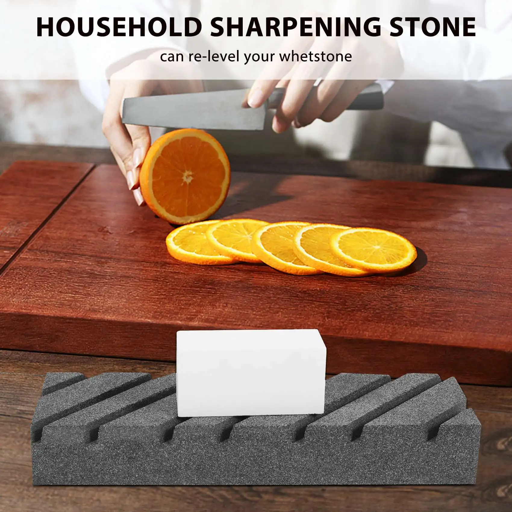 Dual Grit Coarse/Fine Flattening Stone Set - Two Sharpening Stones Flattener - Whetstone Fixer with Grooves