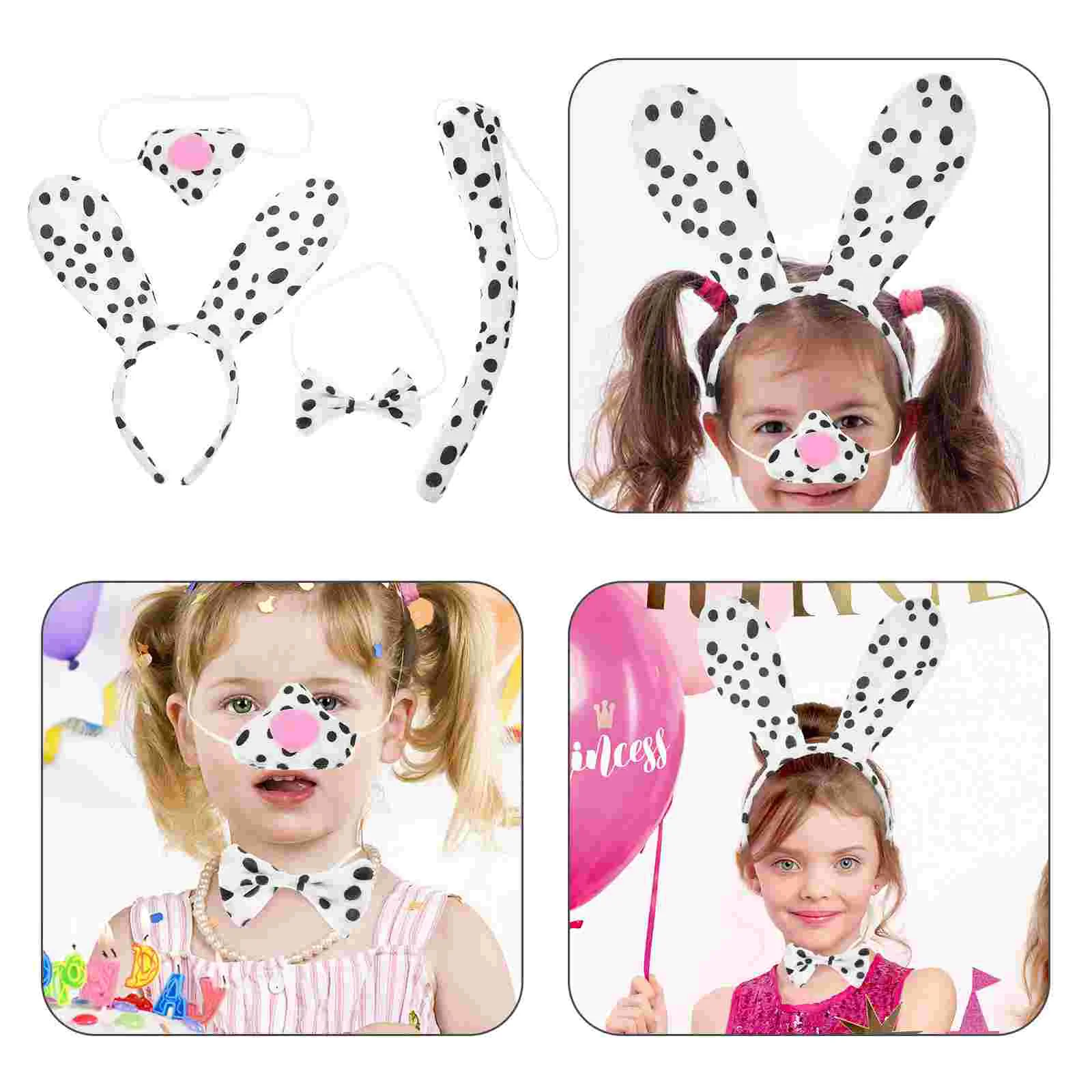 1 مجموعة الكلب زي الاطفال جرو عقال آذان لينة مقاطع الشعر واقعية الحيوان اكسسوارات حفلة تجهيزات حفلة الهالوين الكلب #5