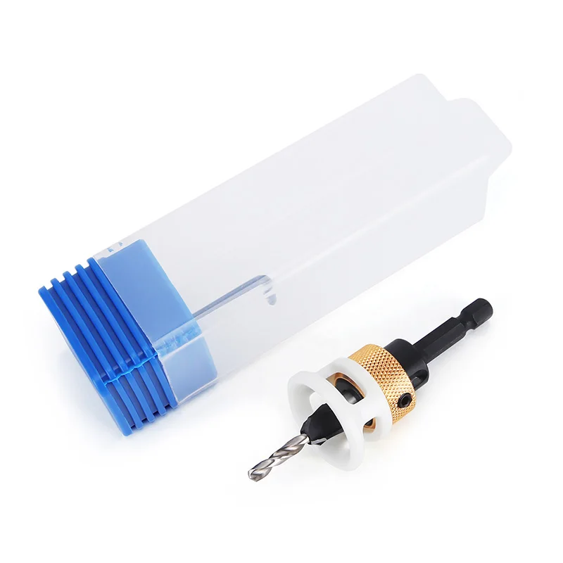 LIDIAO Verzinkboor met verstelbare diepte 4-fluit houtbewerking Verzinkboor voor MDF/multiplex Frees Schroefboor