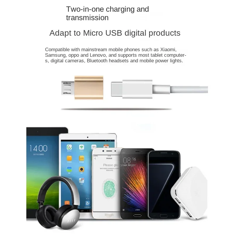 USB نوع C أنثى إلى مايكرو USB ذكر محول موصل نوع C مايكرو USB مهايئ شاحن V8 شحن محولات نقل البيانات